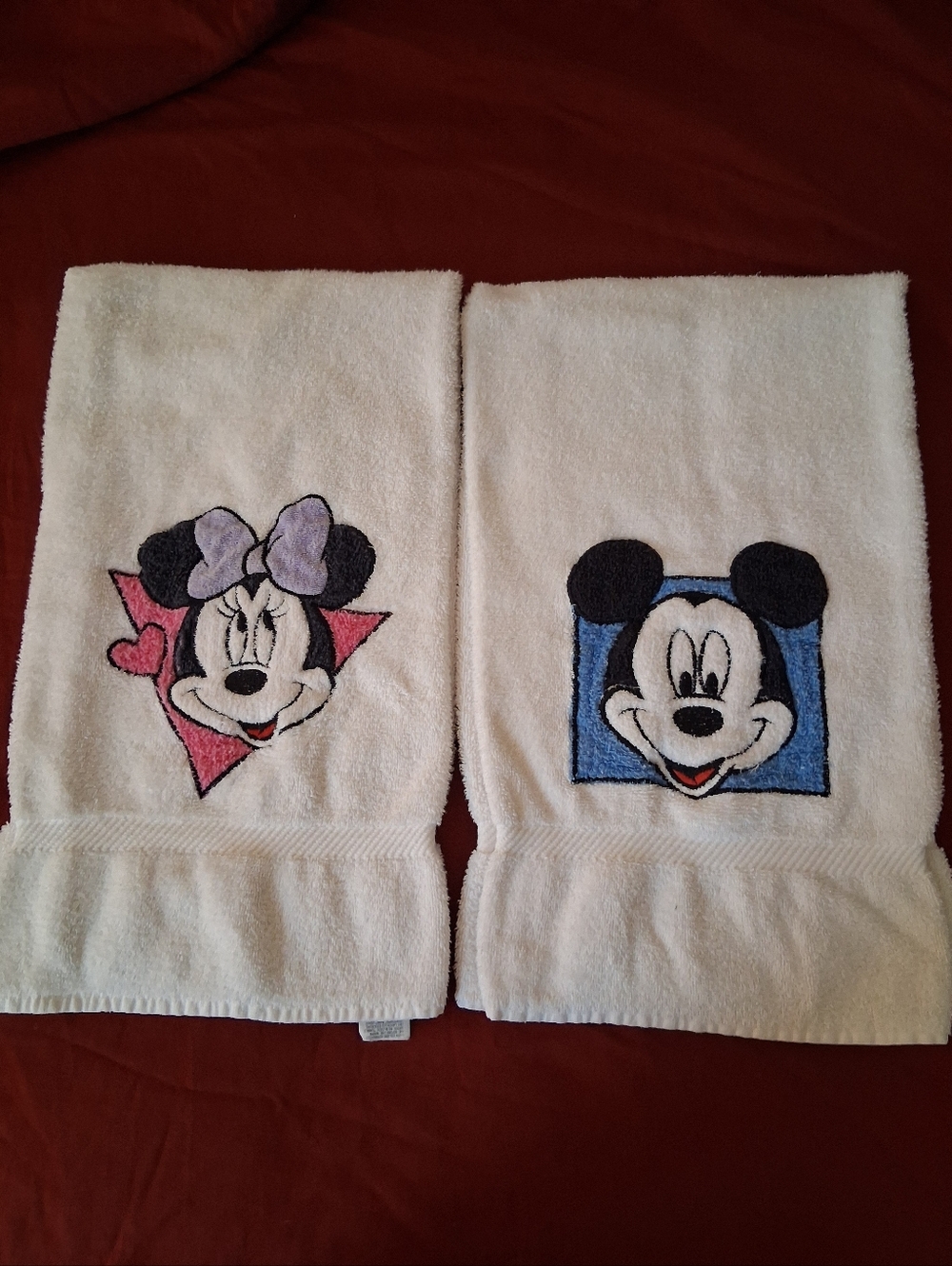 Vintage Disney Bath Towels By Steven's Mickey And Minnie